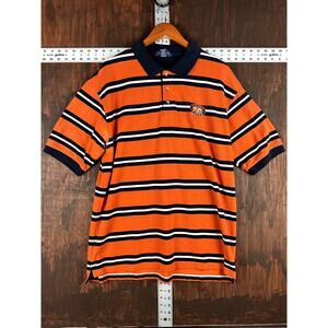 Auburn Tigers College Classics Striped Polo Shirt Orange Navy Mens XL NCAA SEC‎